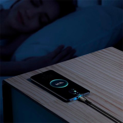 USB кабель Baseus Glimmer, USB тип-C, USB тип-A, 100 см, 100 Вт, чорний, в нейлоновому обплетенні, #CADH000401 Прев'ю 4