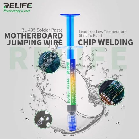 BGA паста RELIFE RL-405, 3 мл, 138 °C, для безсвинцевого паяння Прев'ю 1