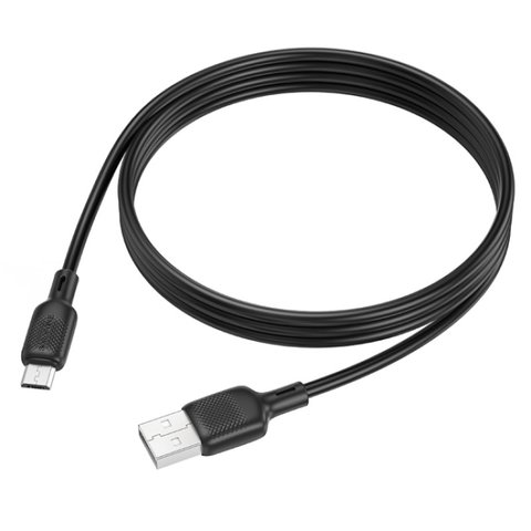 USB кабель Borofone BX113, USB тип-A, micro-USB тип-B, 100 см, чорний, 2,4 А, #6941991115417 Прев'ю 1