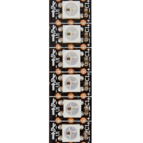 Светодиодная лента RGB SMD5050, WS2812B (c  управлением, IP67, 144 диодов/м, 1 м) Превью 1