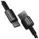 USB кабель Baseus Tungsten Gold, USB тип-C, USB тип-A, 100 см, 100 Вт, черный, #CAWJ000001 Превью 2