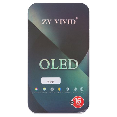 Pantalla LCD puede usarse con iPhone 16 Pro, negro, con marco, sin error, (OLED) hard diagnosable, ZY-OLED Vista previa  1