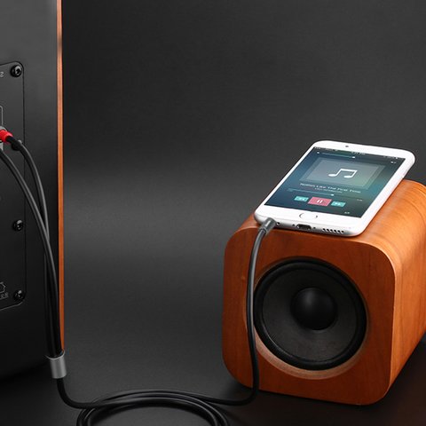 AUX-кабель Hoco UPA10, TRS 3.5 мм, RCA, 150 см, черный, серый, #6957531078142 Превью 1