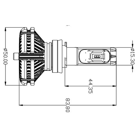 Juego de luces LED principales para coche UP-X3HL-H11W-6000LM (H11, 6000 lm, luz blanca fría) Vista previa  1