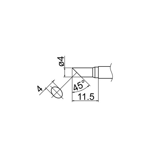 Punta de repuesto para cautín HAKKO T12-CF4 Vista previa  4