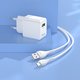 Adaptador de red Hoco C98A, 18 W, Quick Charge, blanco, con cable micro-USB Tipo-B, 1 puerto, #6931474766861 Vista previa  2