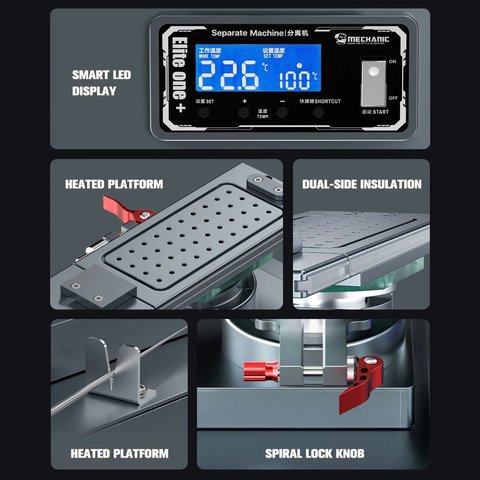 Dispositivo para despegar el módulo de pantalla Mechanic Elite One Plus, sirve para las pantallas de hasta 7", con bomba de vacío Vista previa  9