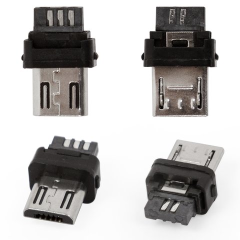 Коннектор micro-USB, 5 pin, разборный , "папа", черный Превью 1