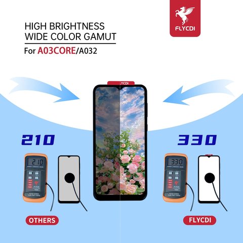 Дисплей для Samsung A032 Galaxy A03 Core, чорний, з рамкою, FLYCDI Прев'ю 2