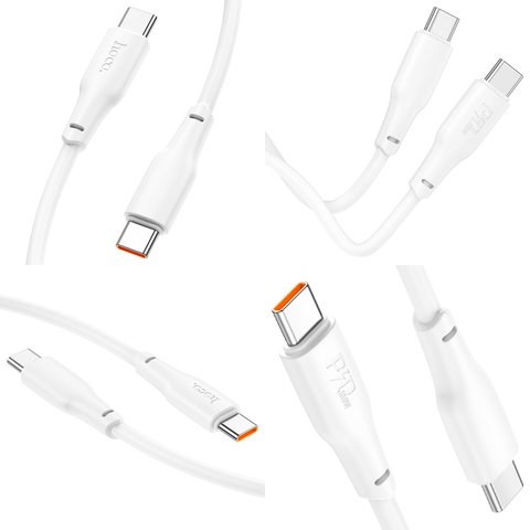 USB кабель Hoco X93, 2xUSB тип-C, 200 см, 100 Вт, білий, PD, #6931474790729 Прев'ю 3