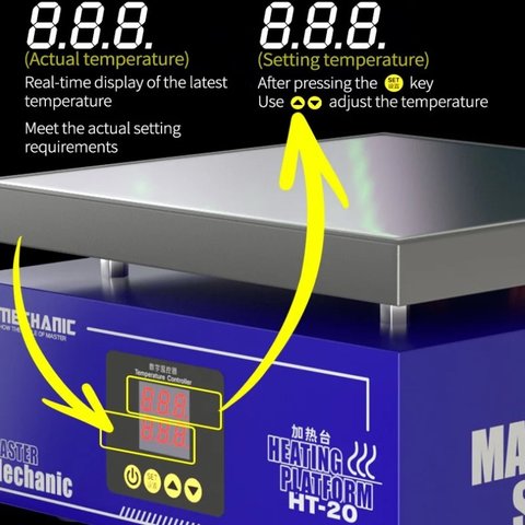 Платформа для предварительного подогрева Mechanic HT-20, для ремонта материнских плат, 20*20cm / 20-300°С Превью 2