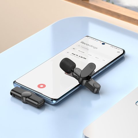 Мікрофон петличний Borofone BKF12, безпровідний, з кліпсою, USB тип-C Прев'ю 3