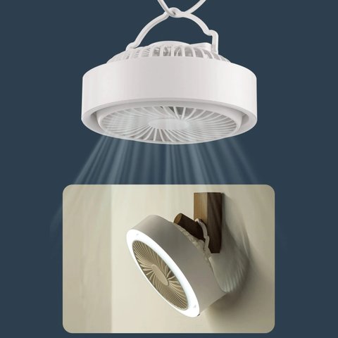 Вентилятор N601, черный, с лампой, с держателем, с аккумулятором, настольный, USB тип-C Превью 5