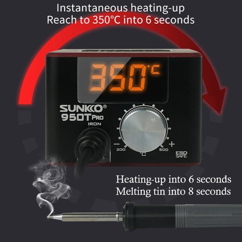 Паяльна станція SUNKKO 950T Pro, цифрова, 75 Вт, чорна Прев'ю 3